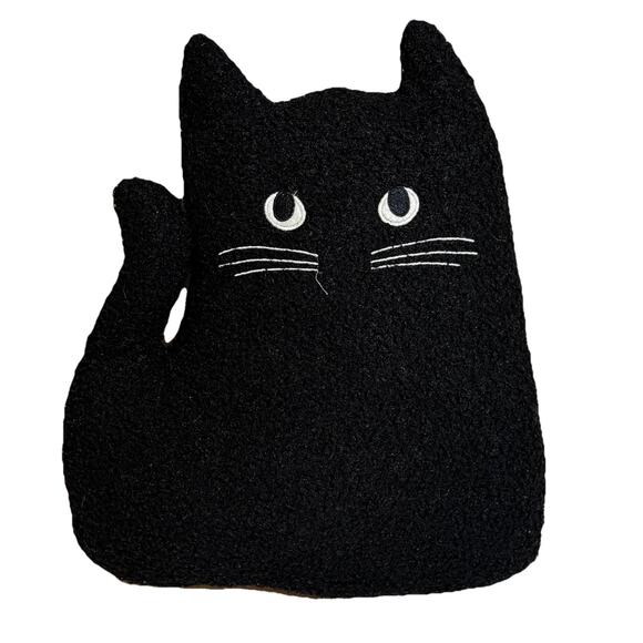 Target Bullseye Playground Halloween 2024 Black Sherpa Cat Decorative Pillow - Picture 1 of 4